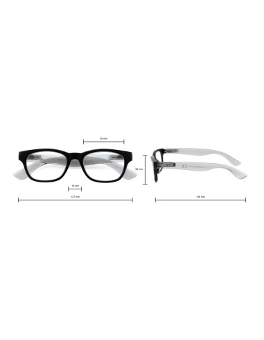 Corpo-otto Occhiali da Lettura Classic Nero-Grigio +1,00