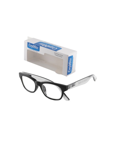 Corpo-otto Occhiali da Lettura Classic Nero-Grigio +1,00