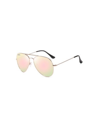 Occhiali da Sole Aviatore  2207 Oro-Lenti Rosa Specchiate
